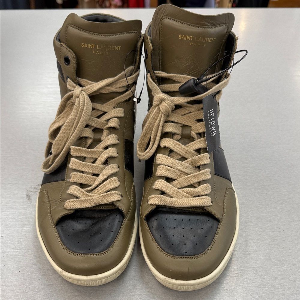 Saint Laurent Men's Sneakers - Olive and Black